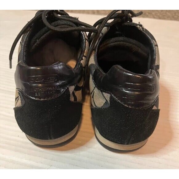 Coach Katelyn Signature Sneakers Black Suede Trim Q170 Women’s Size 8.5 M Shoes - Picture 9 of 10